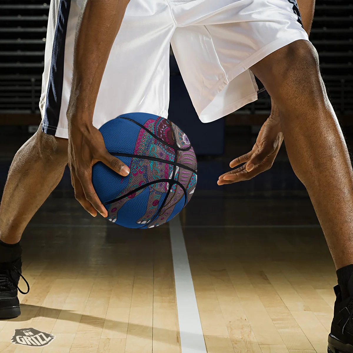 Tribal Elephant Indian Cute Print Basketball - Image 3