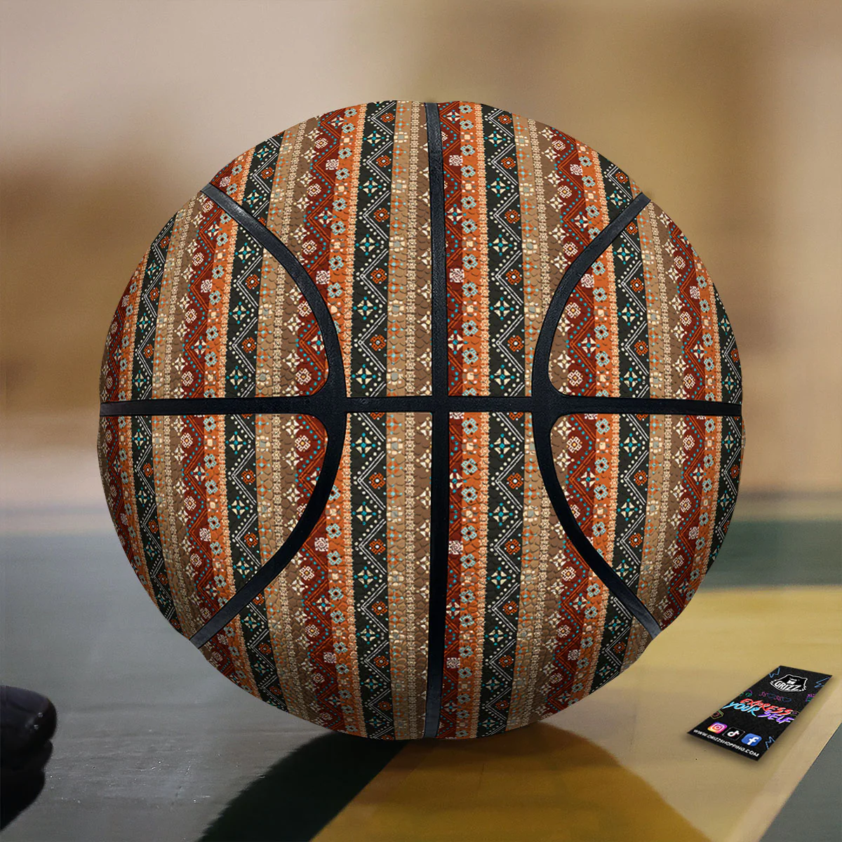 Tribal Ethnic Boho Print Pattern Basketball
