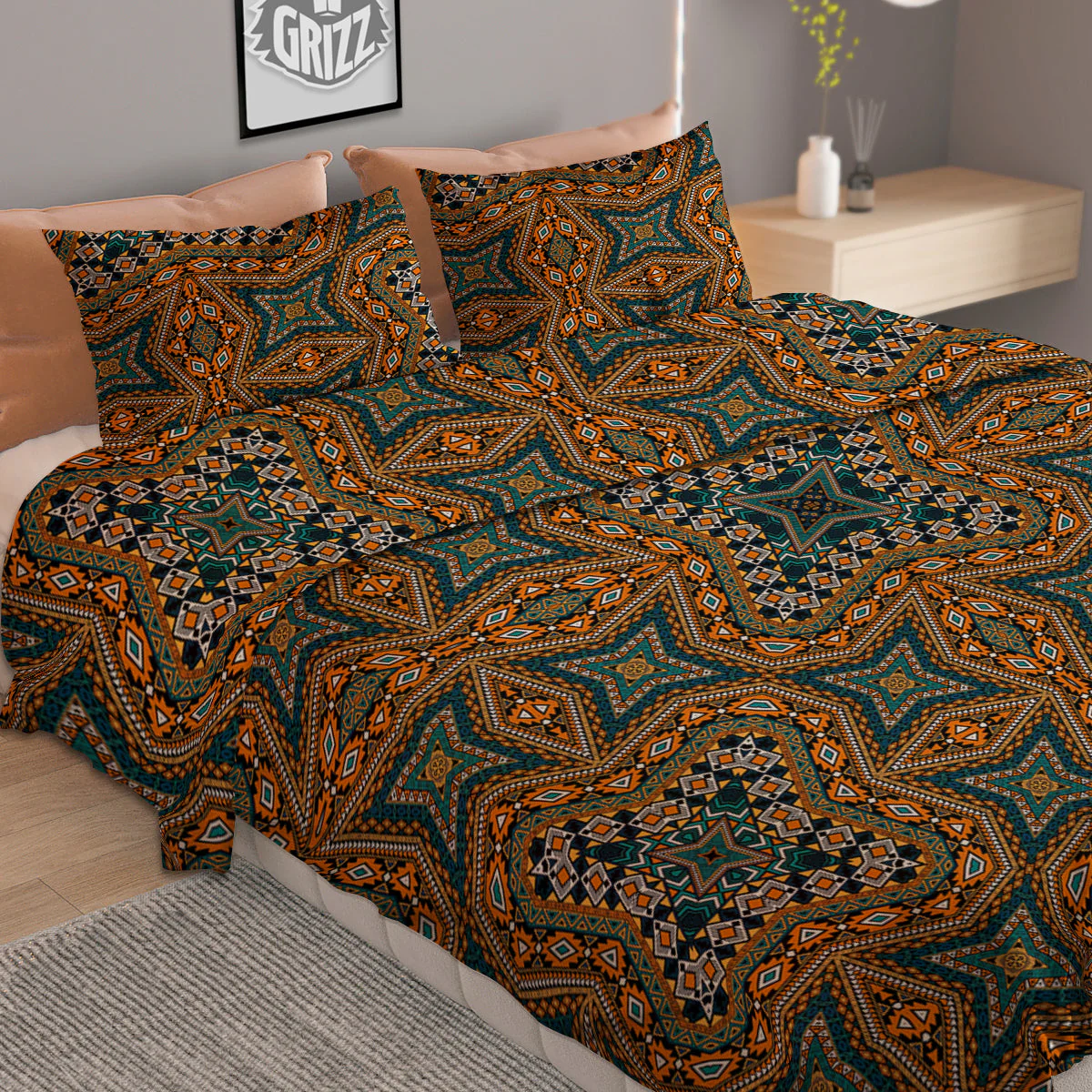 Tribal Indian Vintage Print Pattern Duvet Cover Bedding Set - Image 2