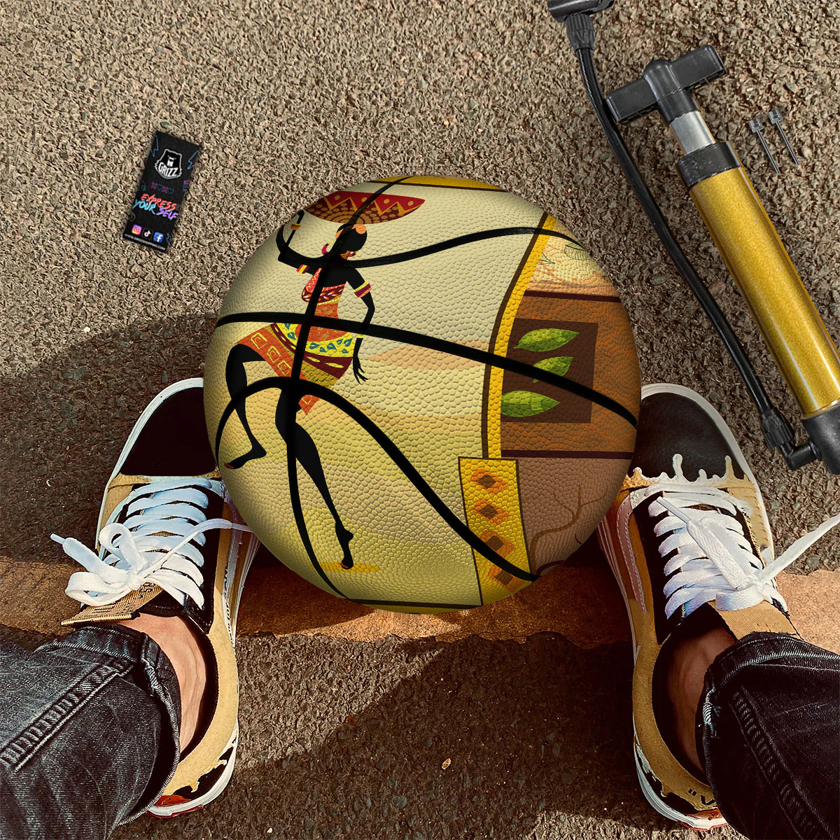 Tribal Inspired African Ethnic Print Basketball - Image 2