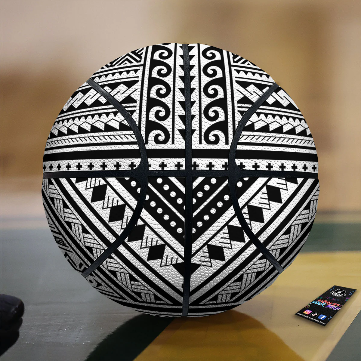 Tribal Maori Polynesian Tattoo Print Basketball