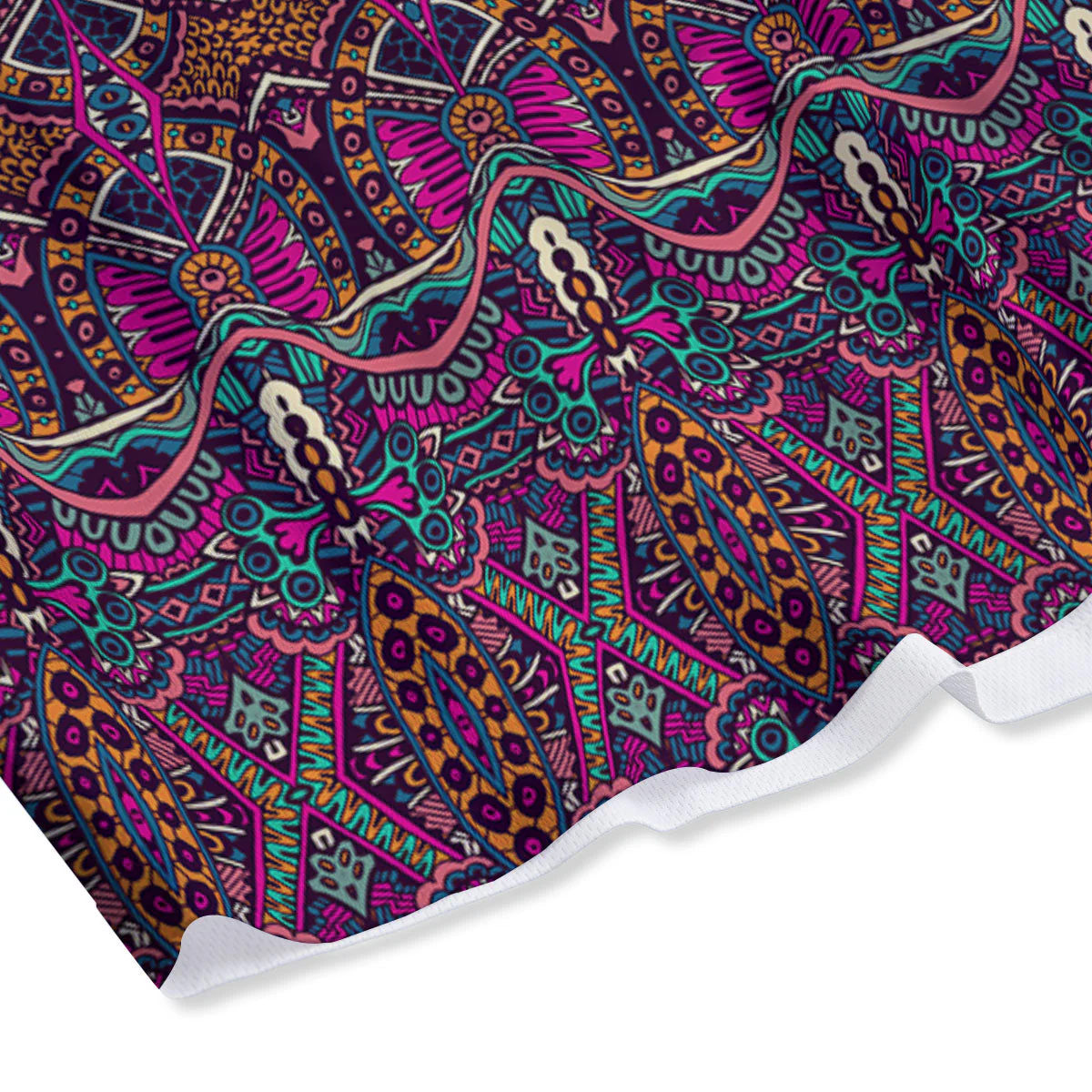Tribal Native Purple Print Pattern Mesh Shorts - Image 4