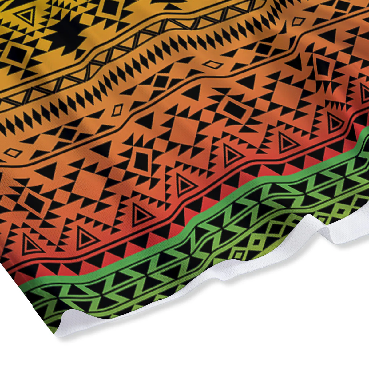 Tribal Rasta Print Pattern Mesh Shorts - Image 4