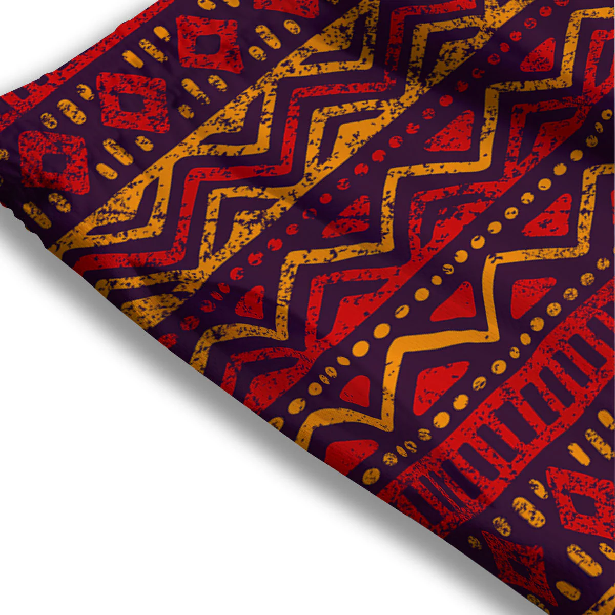 Tribal Red African Print Pattern Mesh Shorts - Image 3