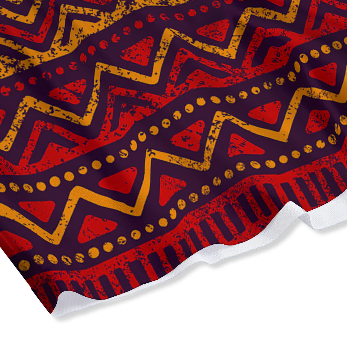 Tribal Red African Print Pattern Mesh Shorts - Image 4