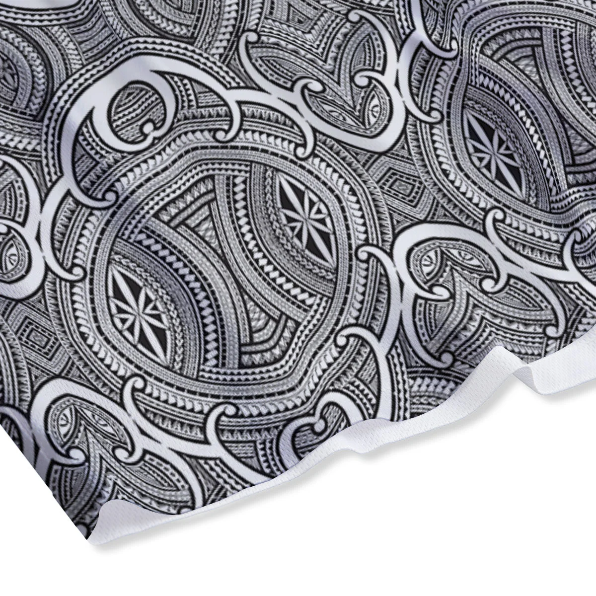 Tribal Tattoo Maori Print Pattern Mesh Shorts - Image 4