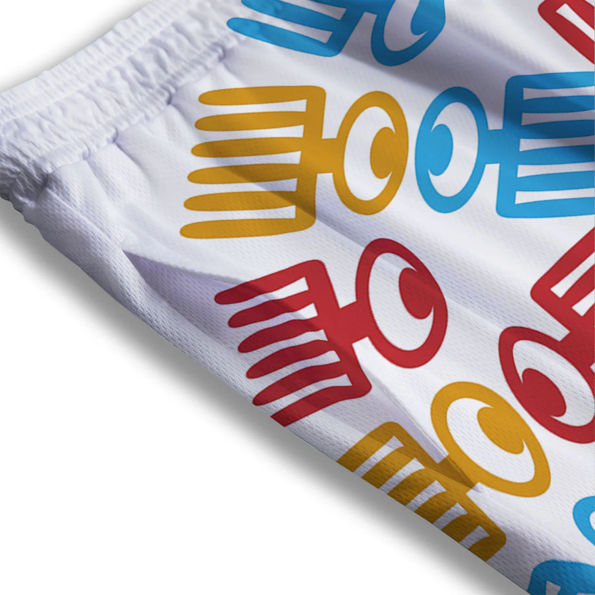 Tribe Symbols Red Adinkra Print Mesh Shorts - Image 3