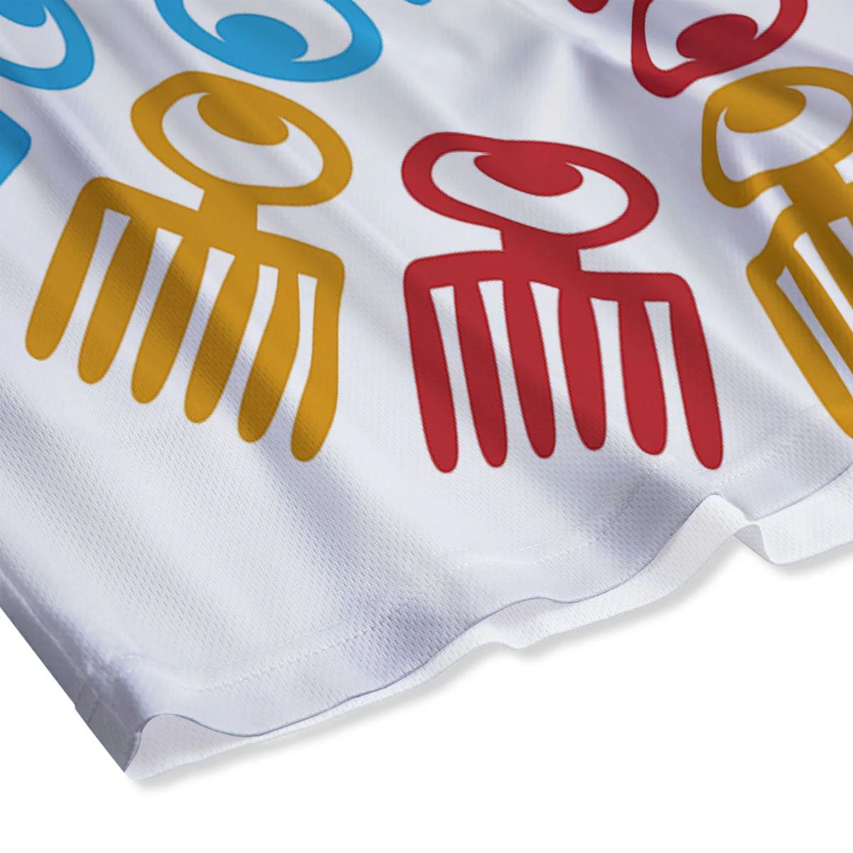 Tribe Symbols Red Adinkra Print Mesh Shorts - Image 4