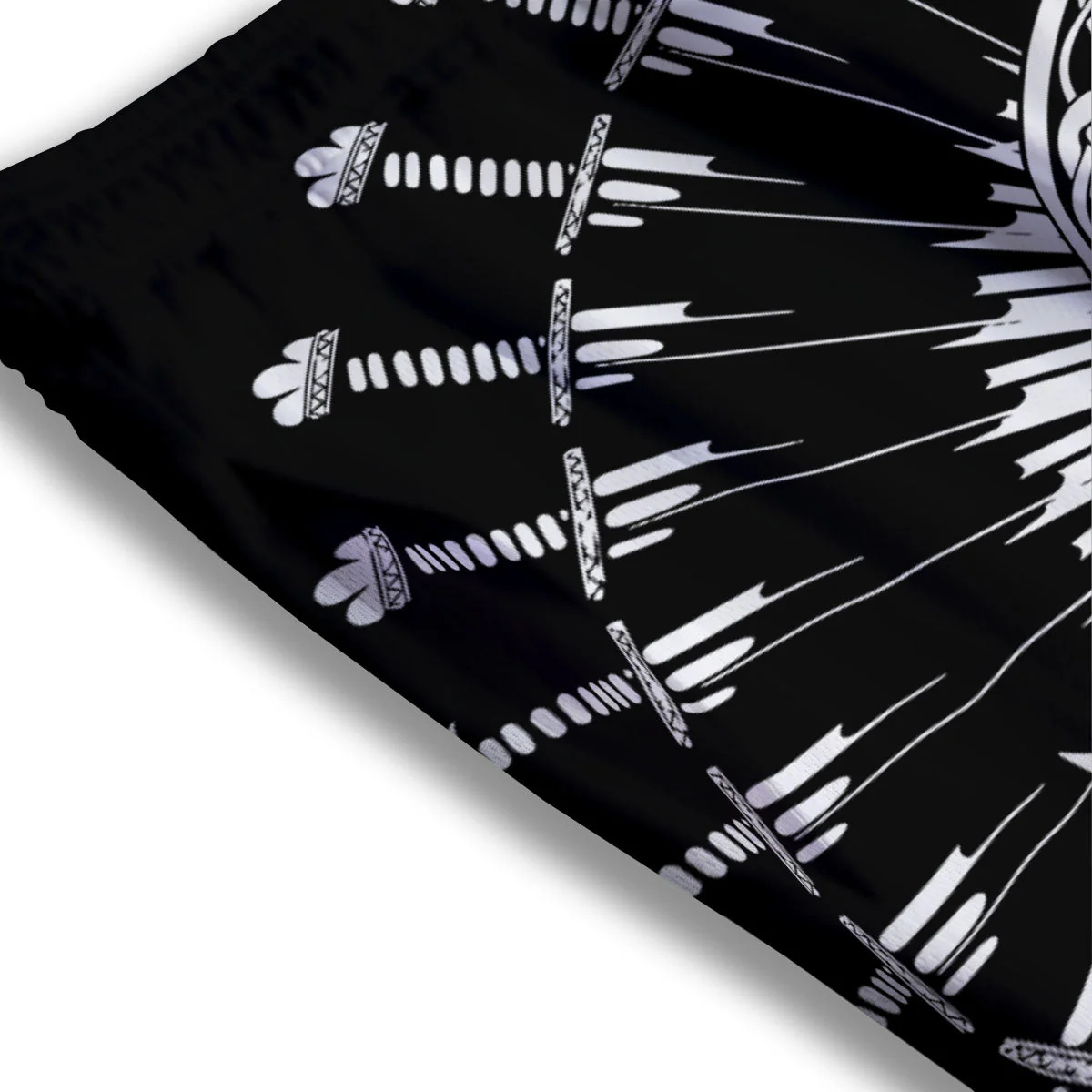 Triple Horn Of Odin Viking Print Mesh Shorts - Image 3