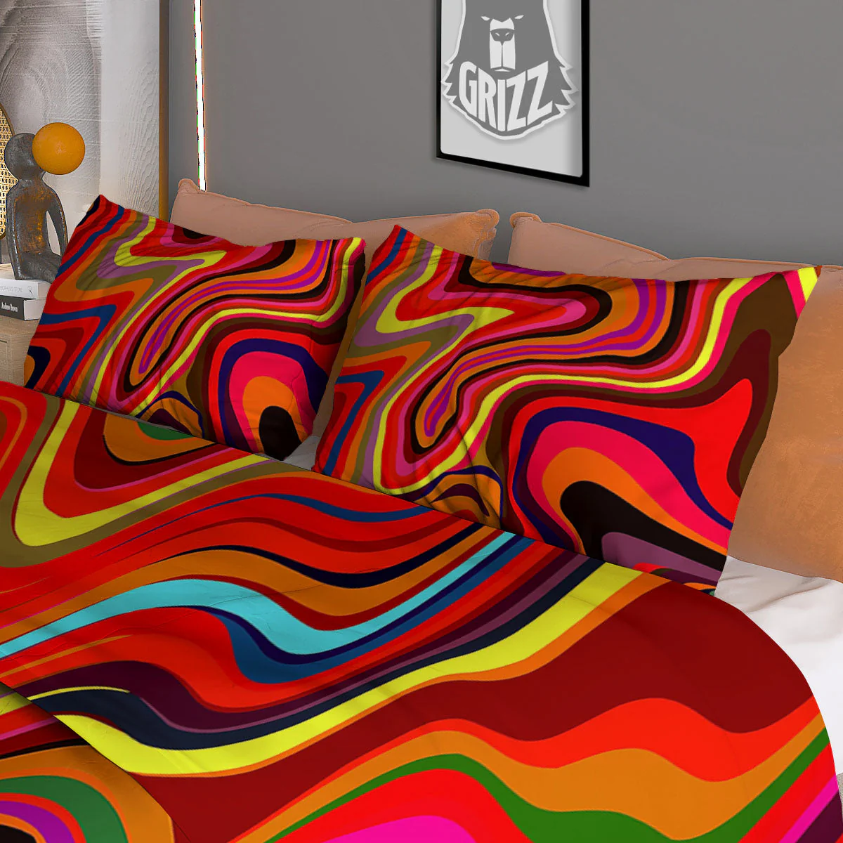 Trippy Abstract Liquid Print Duvet Cover Bedding Set - Image 3