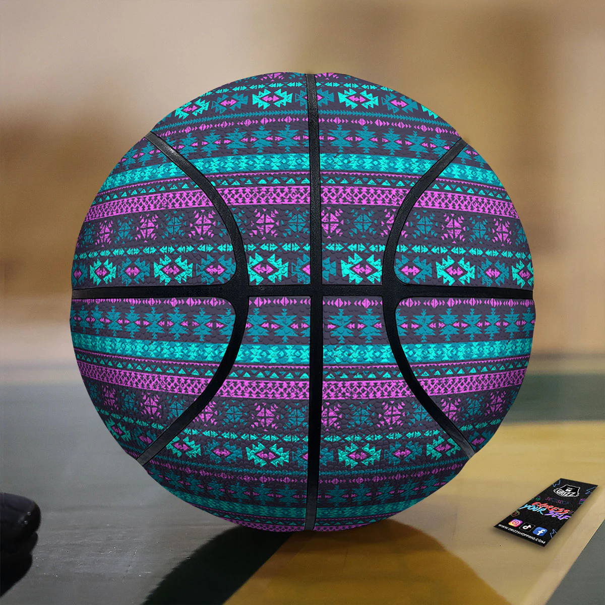 Trippy Ethnic Aztec Print Basketball