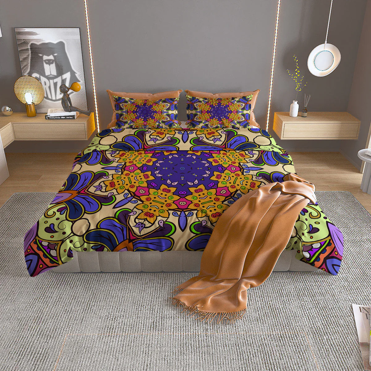 Trippy Psychedelic Ethnic Print Duvet Cover Bedding Set