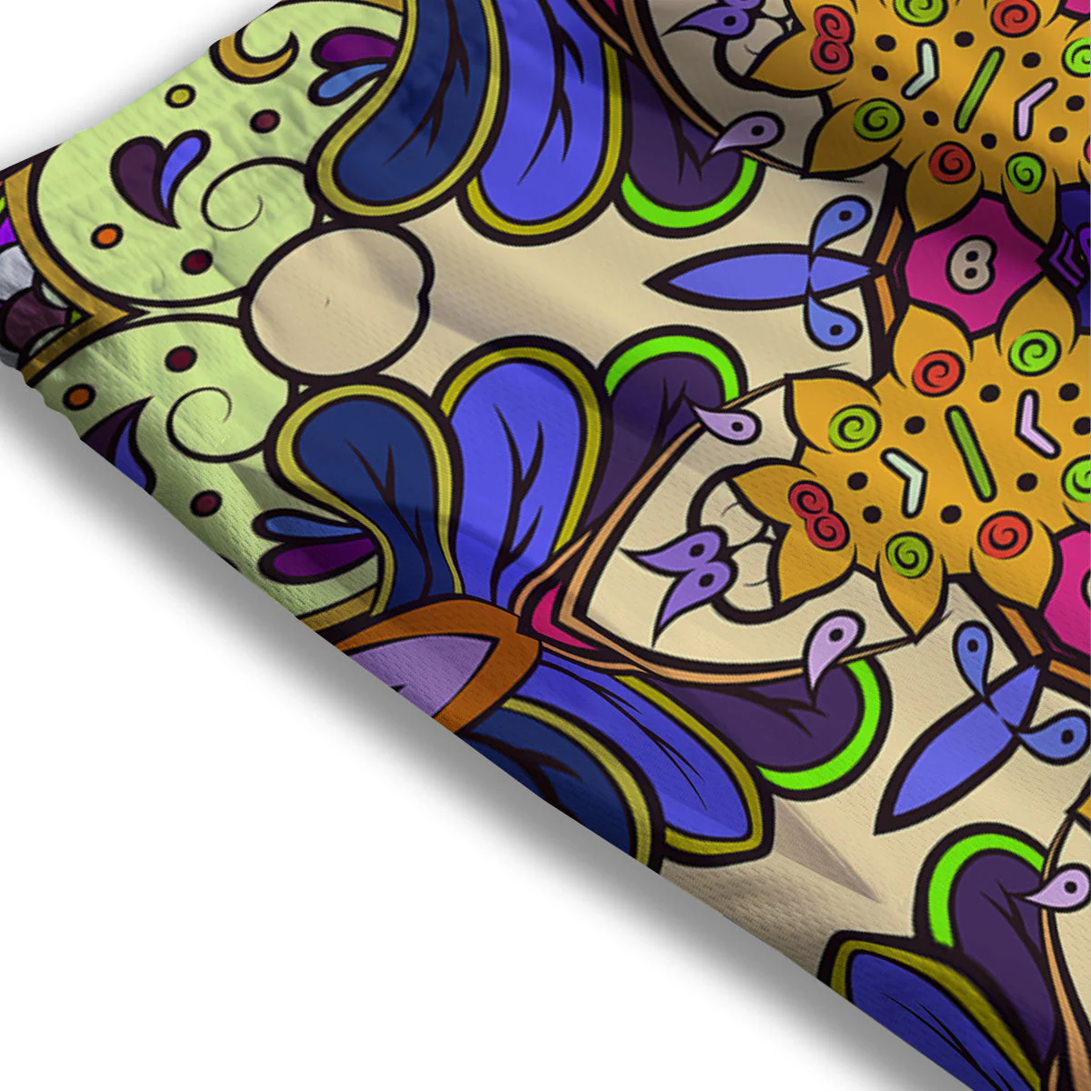 Trippy Psychedelic Ethnic Print Mesh Shorts - Image 3