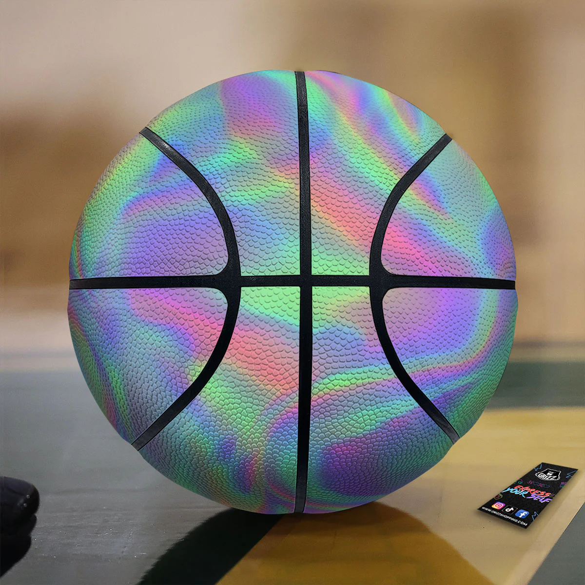 Trippy Psychedelic Holographic Print Basketball