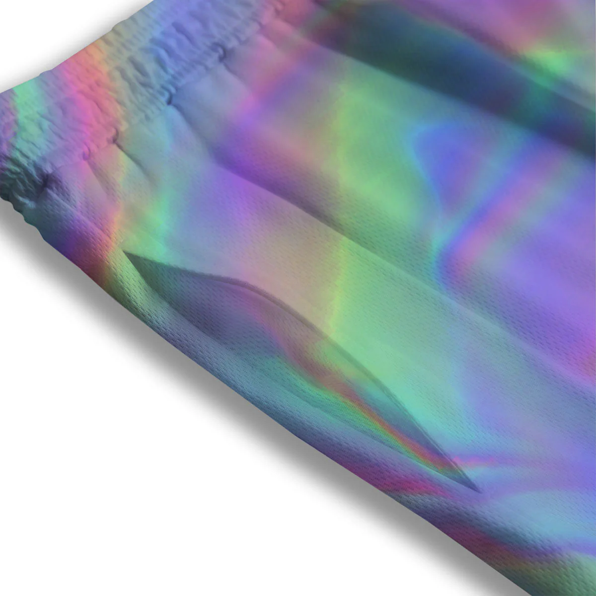 Trippy Psychedelic Holographic Print Mesh Shorts - Image 3