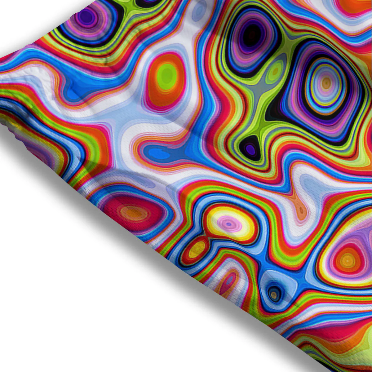Trippy Rainbow Psychedelic Print Mesh Shorts - Image 3