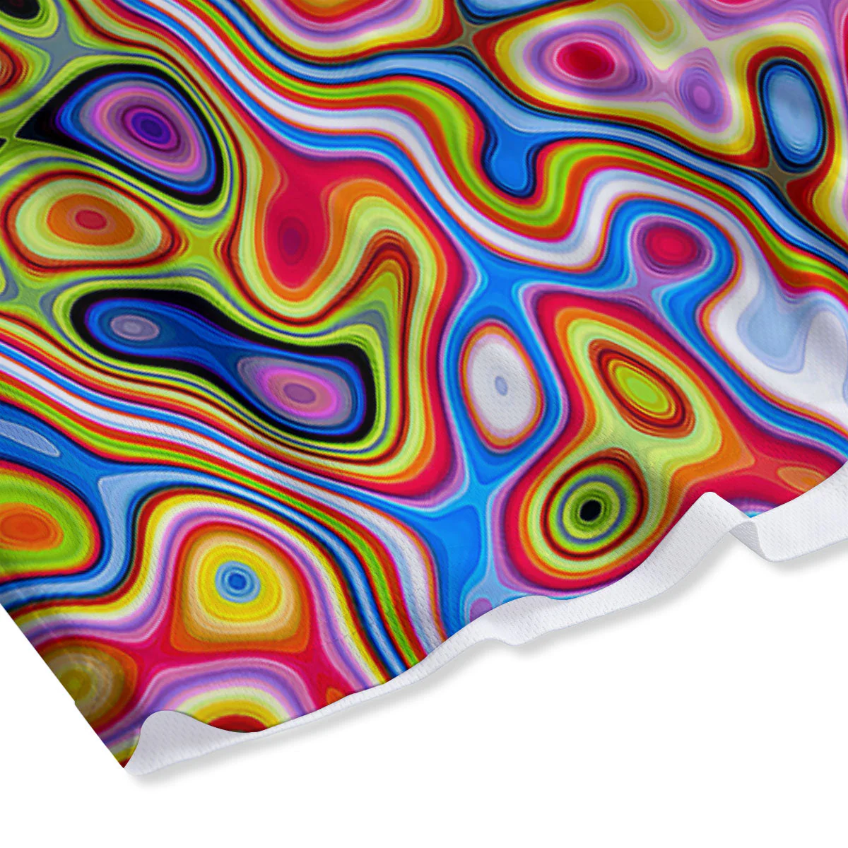 Trippy Rainbow Psychedelic Print Mesh Shorts - Image 4
