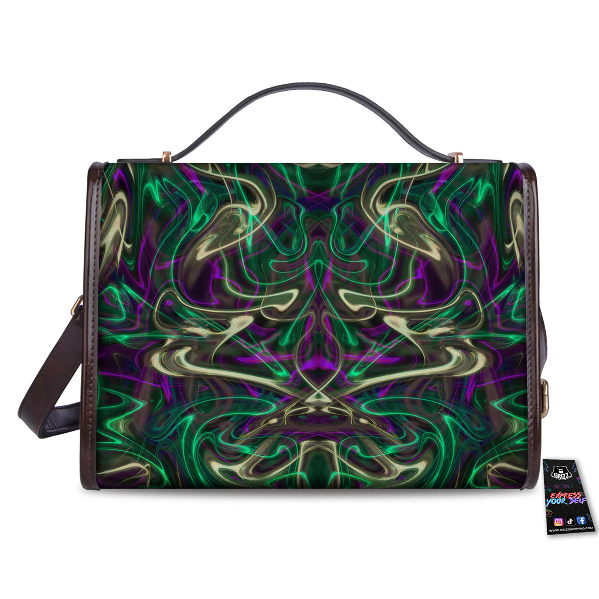 Trippy Smoke Psychedelic Print Women's Satchel Bag - Image 2