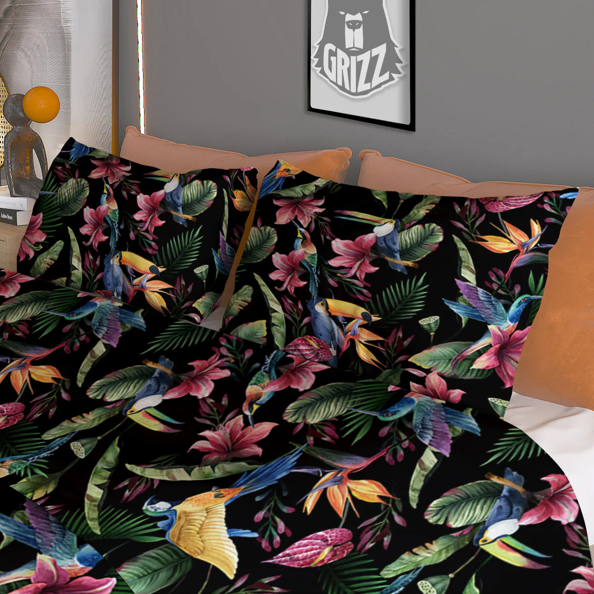 Tropical Aloha Hawaiian Print Pattern Duvet Cover Bedding Set - Image 3