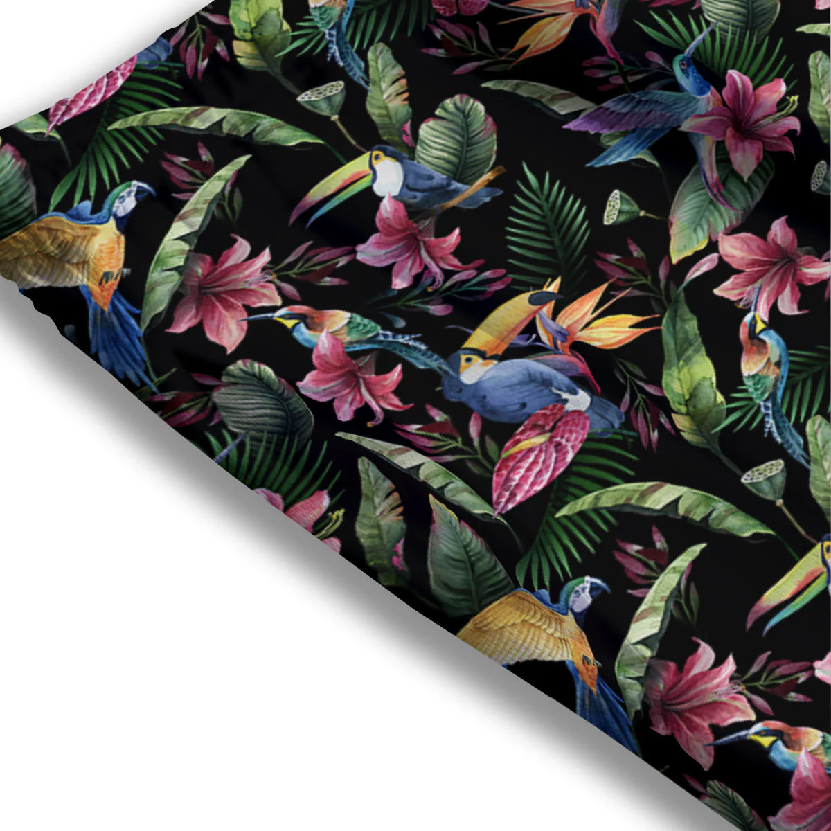 Tropical Aloha Hawaiian Print Pattern Mesh Shorts - Image 3