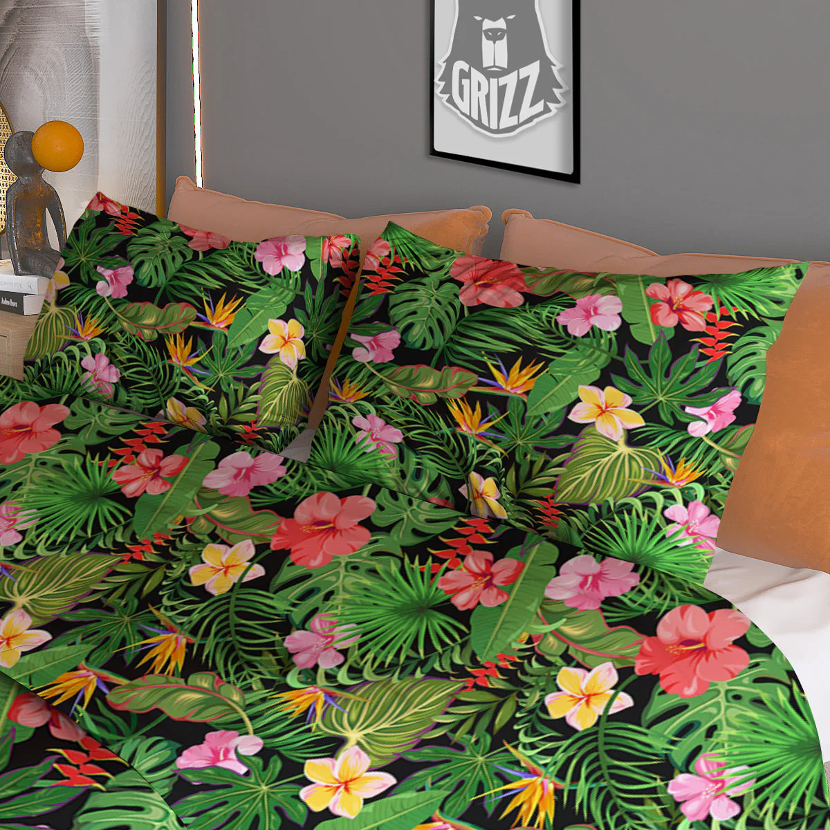 Tropical Aloha Hibiscus Print Pattern Duvet Cover Bedding Set - Image 3