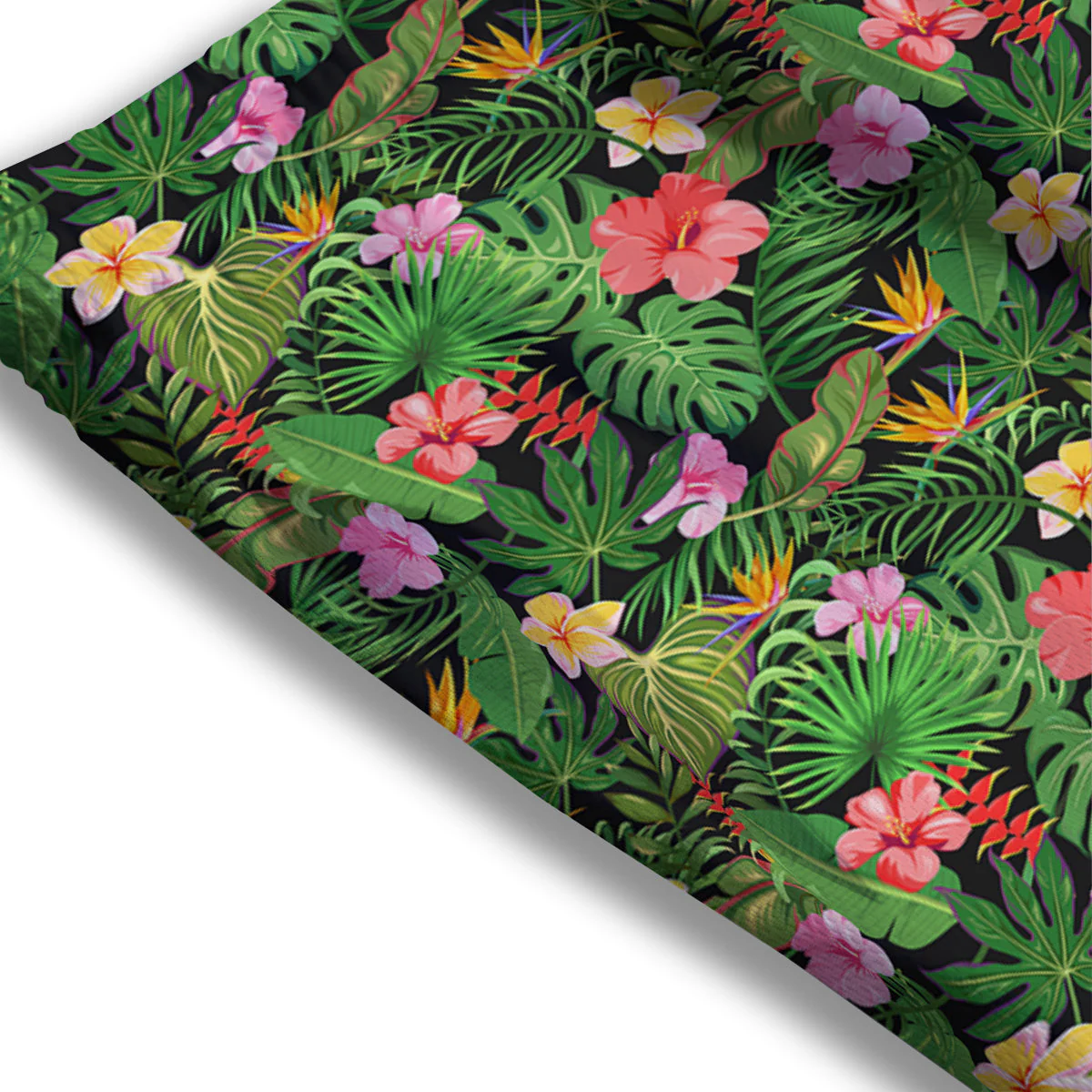 Tropical Aloha Hibiscus Print Pattern Mesh Shorts - Image 3
