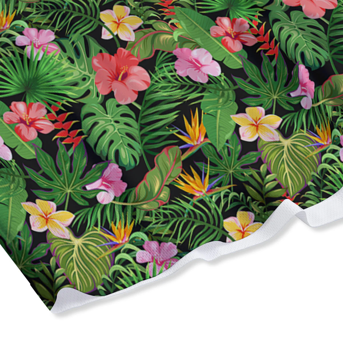 Tropical Aloha Hibiscus Print Pattern Mesh Shorts - Image 4