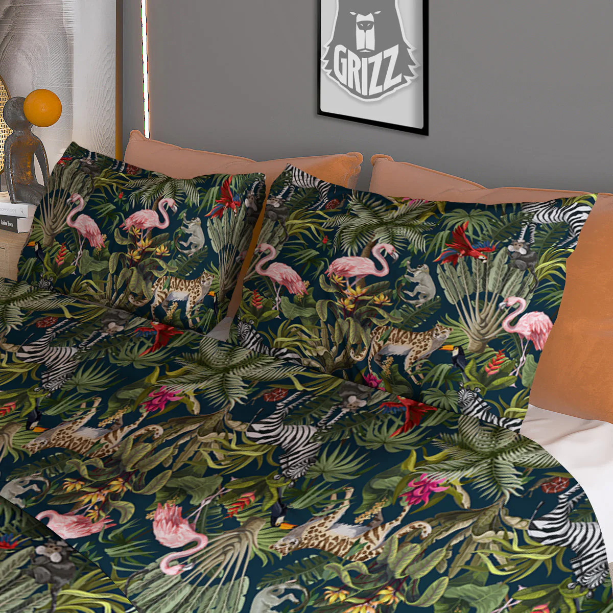 Tropical Cartoon Print Pattern Duvet Cover Bedding Set - Image 3