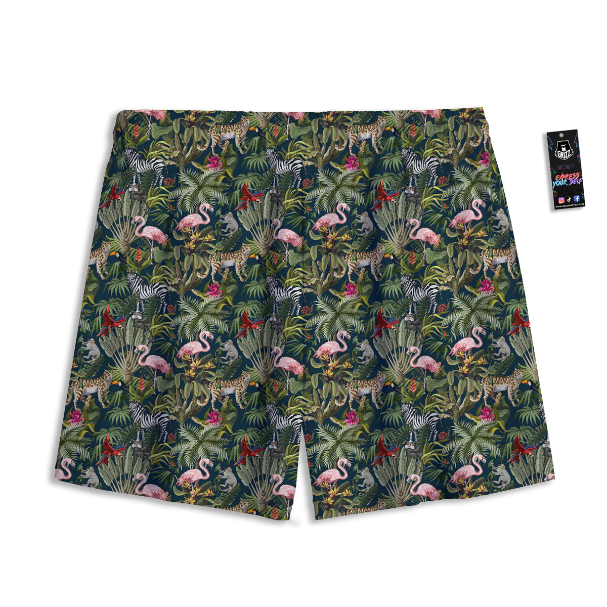 Tropical Cartoon Print Pattern Mesh Shorts - Image 2