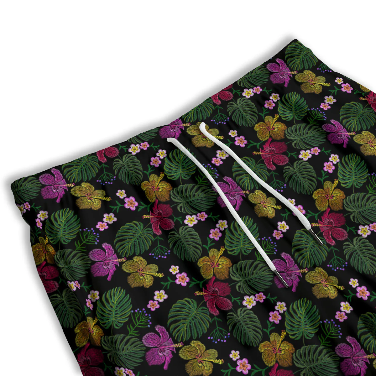 Tropical Embroidery Print Pattern Men's Athletic Shorts - Image 3