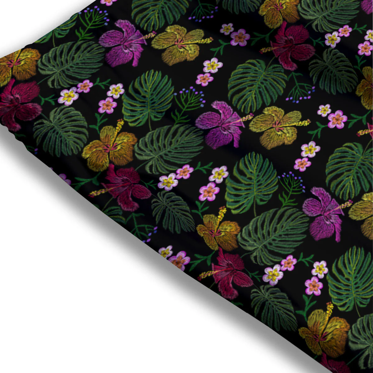 Tropical Embroidery Print Pattern Mesh Shorts - Image 3