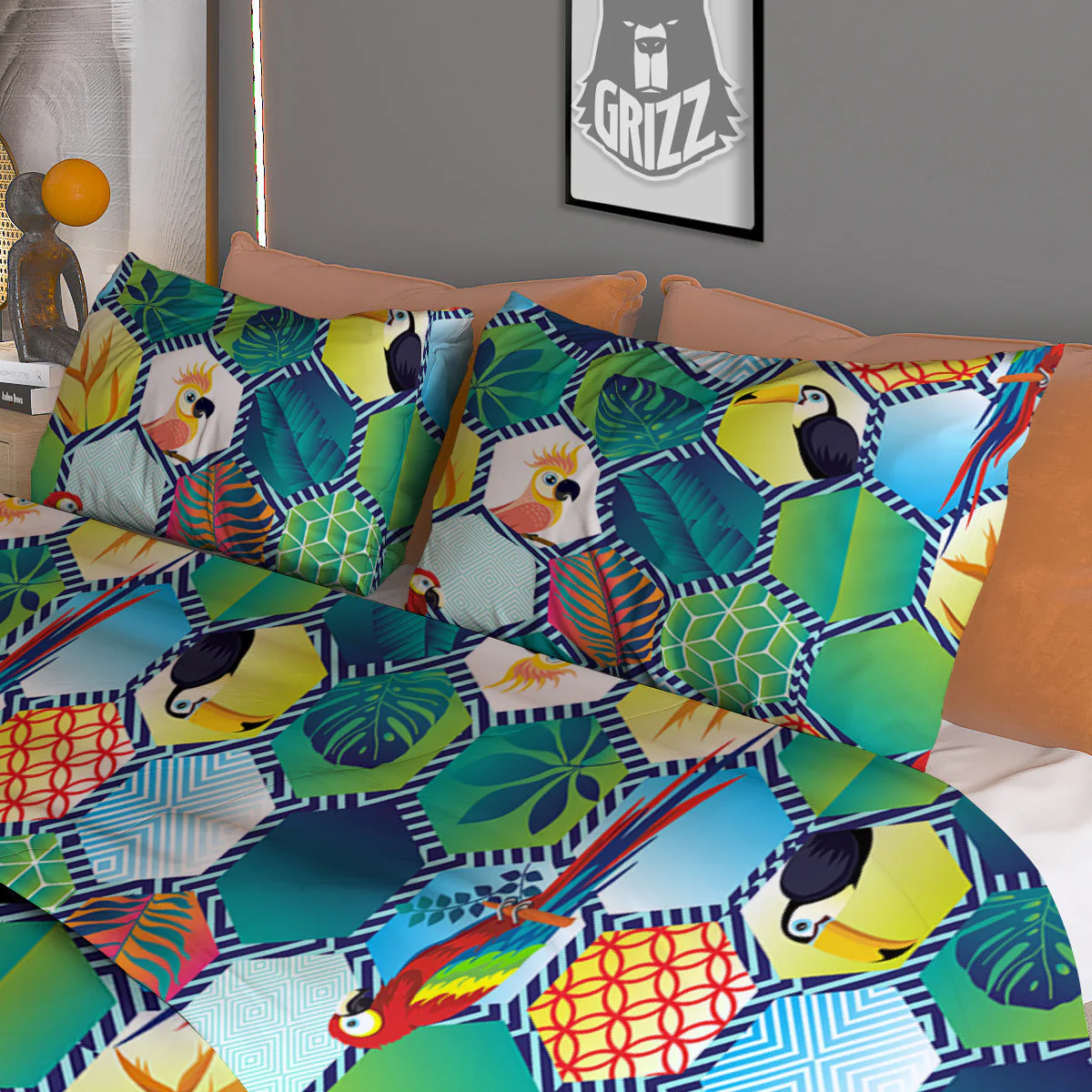 Tropical Exotic Hawaii Art Print Pattern Duvet Cover Bedding Set - Image 3