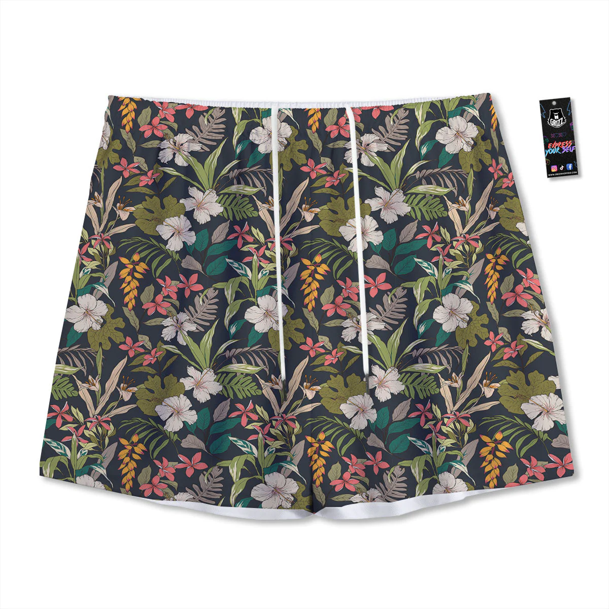 Tropical Hawaiian Aloha Print Pattern Mesh Shorts