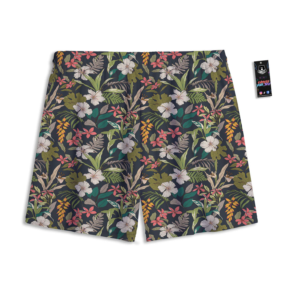 Tropical Hawaiian Aloha Print Pattern Mesh Shorts - Image 2