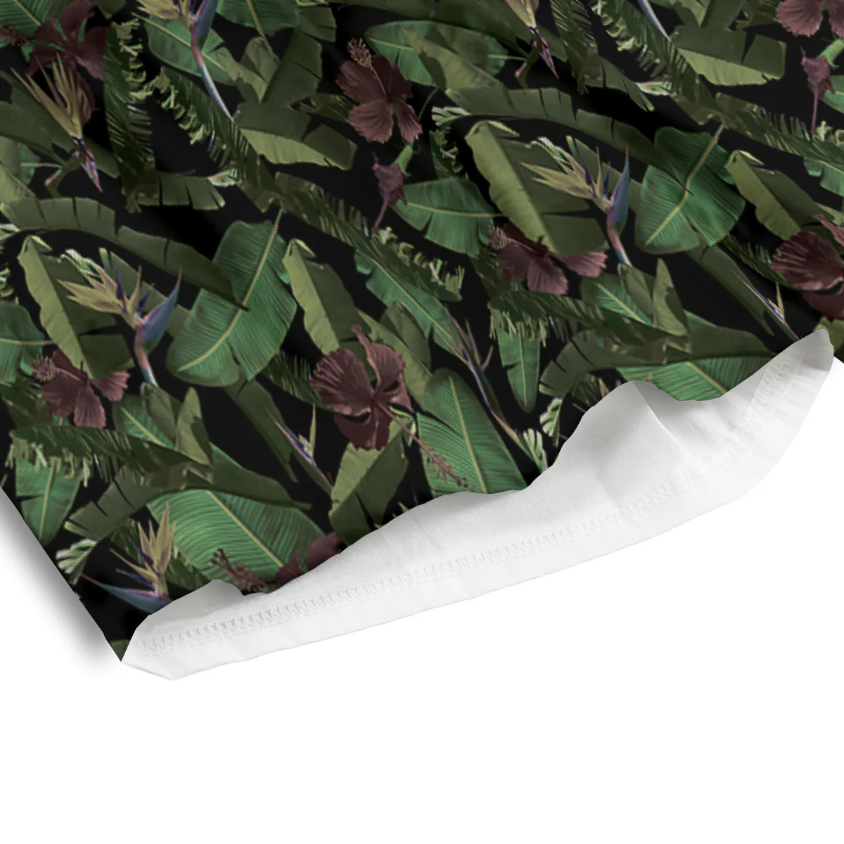Tropical Hawaiian Dark Print Pattern Men's Athletic Shorts - Image 4