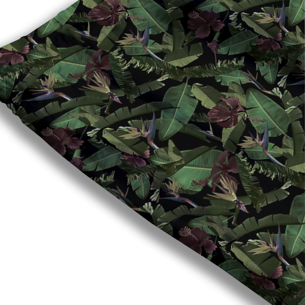 Tropical Hawaiian Dark Print Pattern Mesh Shorts - Image 3