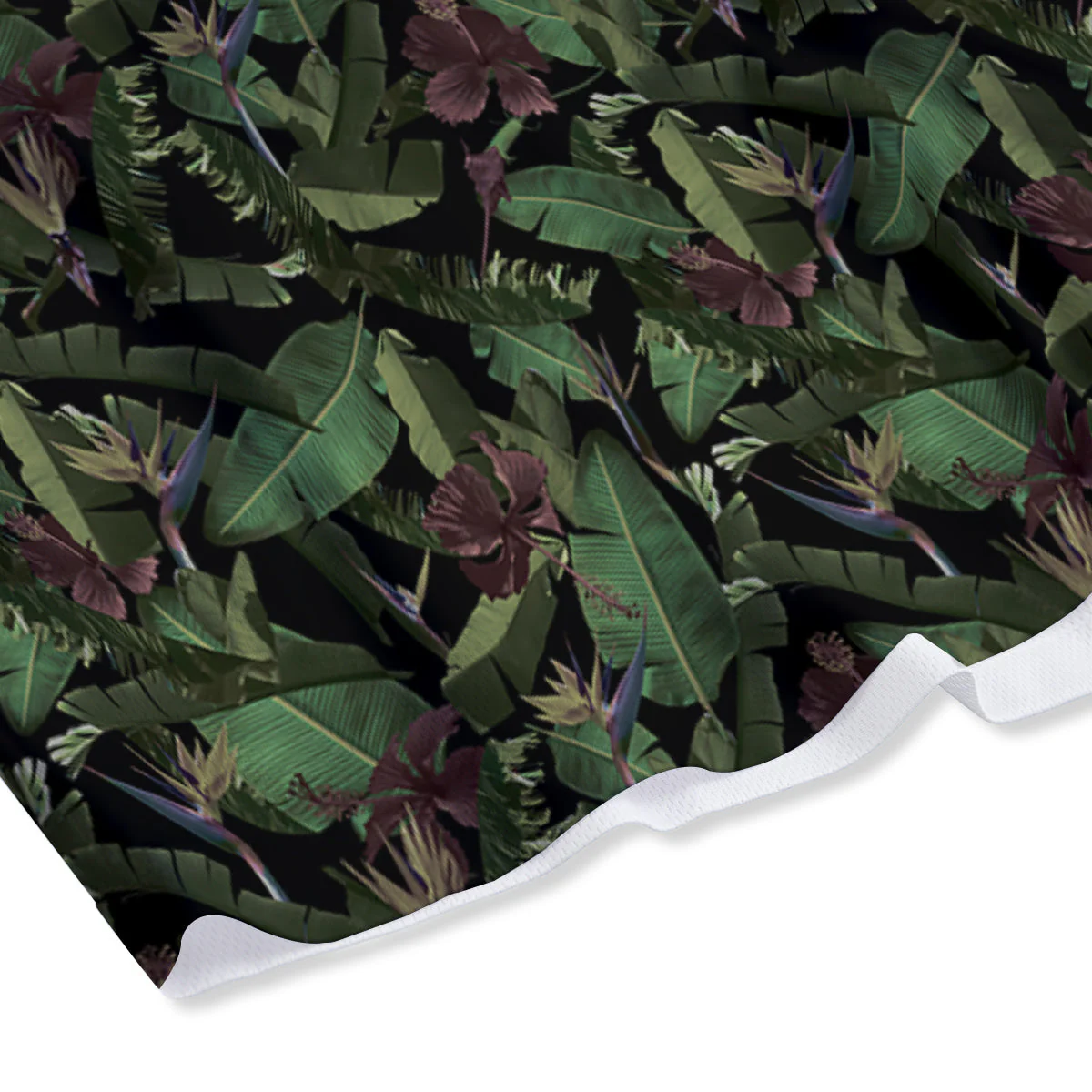 Tropical Hawaiian Dark Print Pattern Mesh Shorts - Image 4