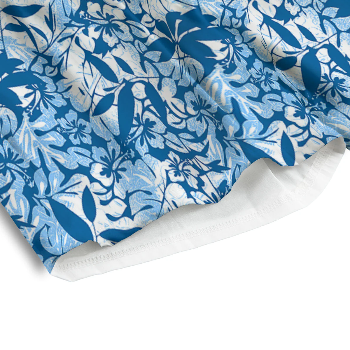 Tropical Hibiscus Blue Print Pattern Men's Athletic Shorts - Image 4