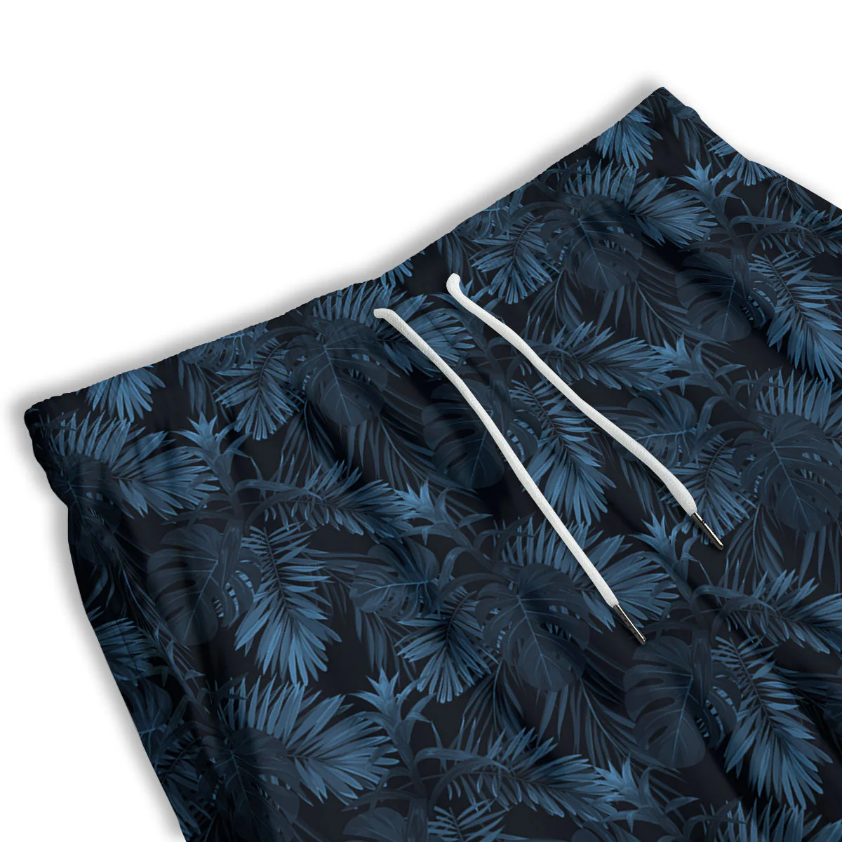 Tropical Leaf Dark Print Pattern Men's Athletic Shorts - Image 3