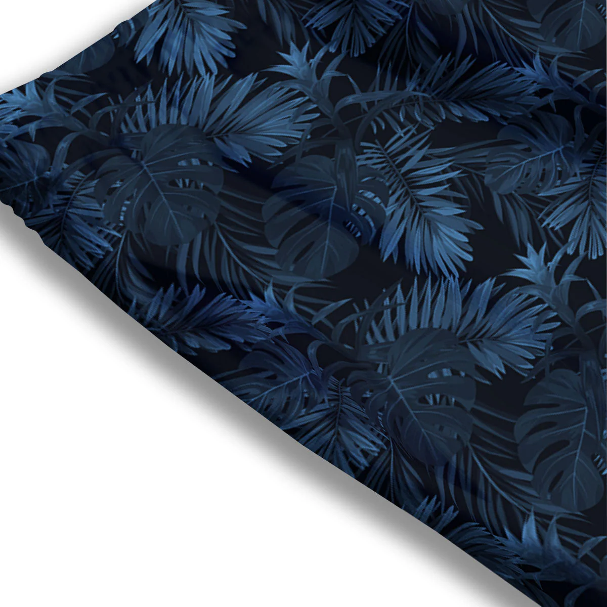 Tropical Leaf Dark Print Pattern Mesh Shorts - Image 3