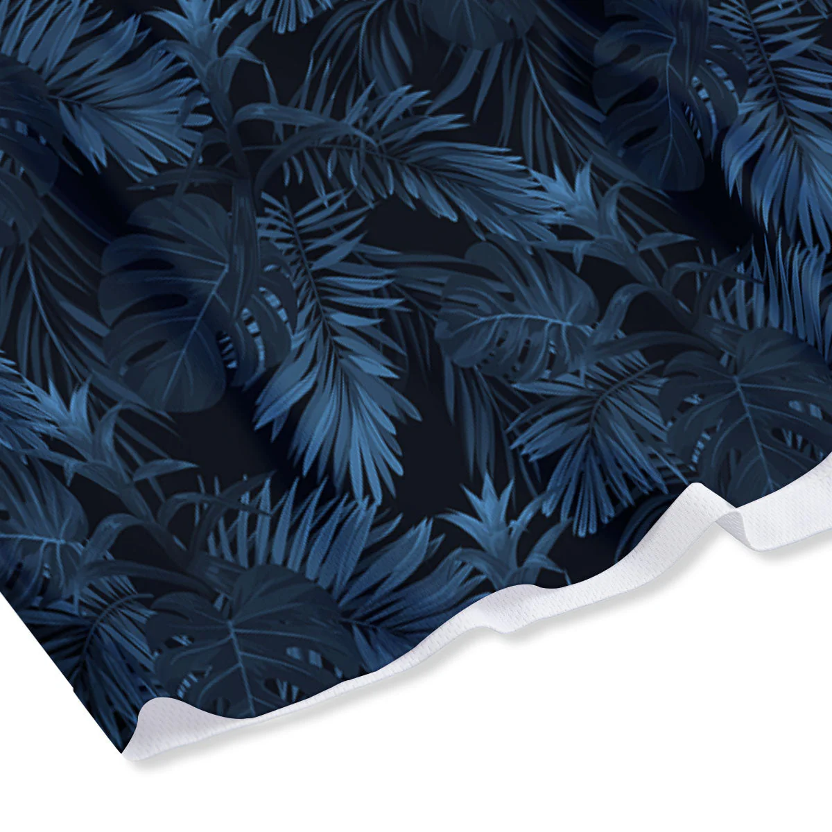 Tropical Leaf Dark Print Pattern Mesh Shorts - Image 4