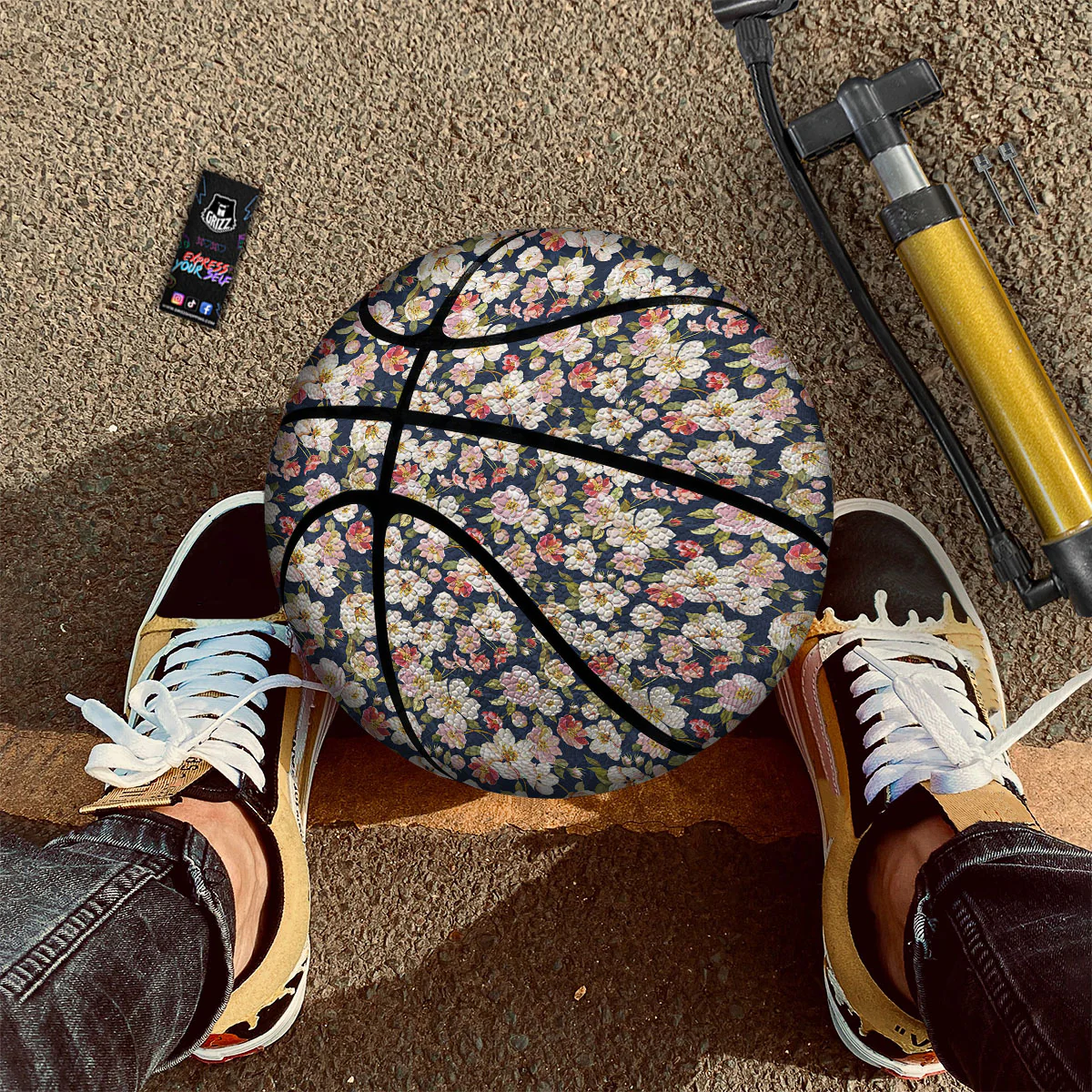 Tropical Leaves Blossom Print Pattern Basketball - Image 2