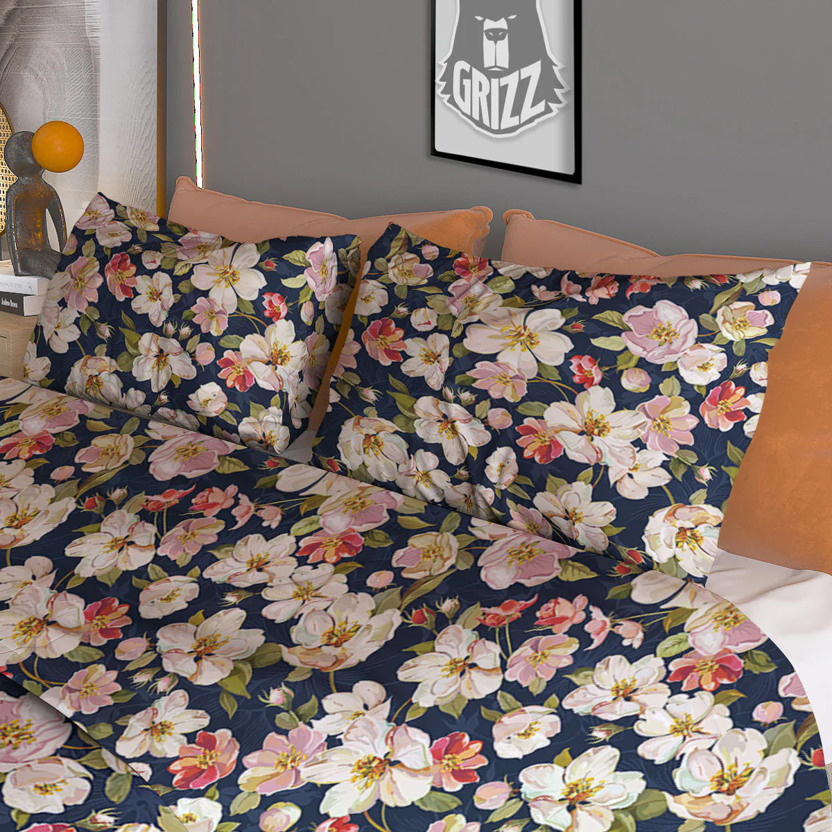 Tropical Leaves Blossom Print Pattern Duvet Cover Bedding Set - Image 3