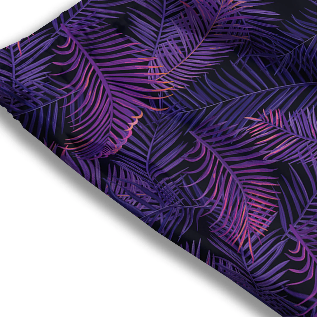 Tropical Leaves Violet Print Pattern Mesh Shorts - Image 3