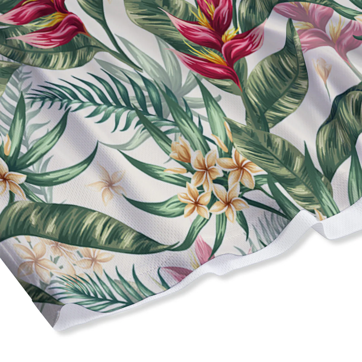 Tropical Leaves Watercolor Print Pattern Mesh Shorts - Image 4
