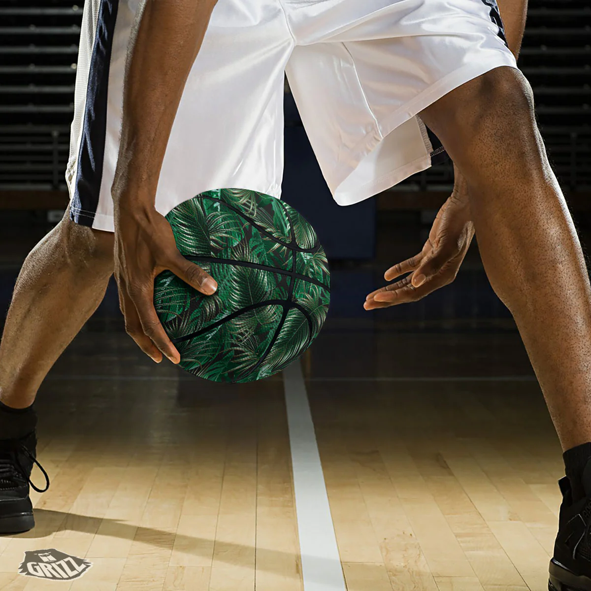 Tropical Palm Tree Print Pattern Basketball - Image 3