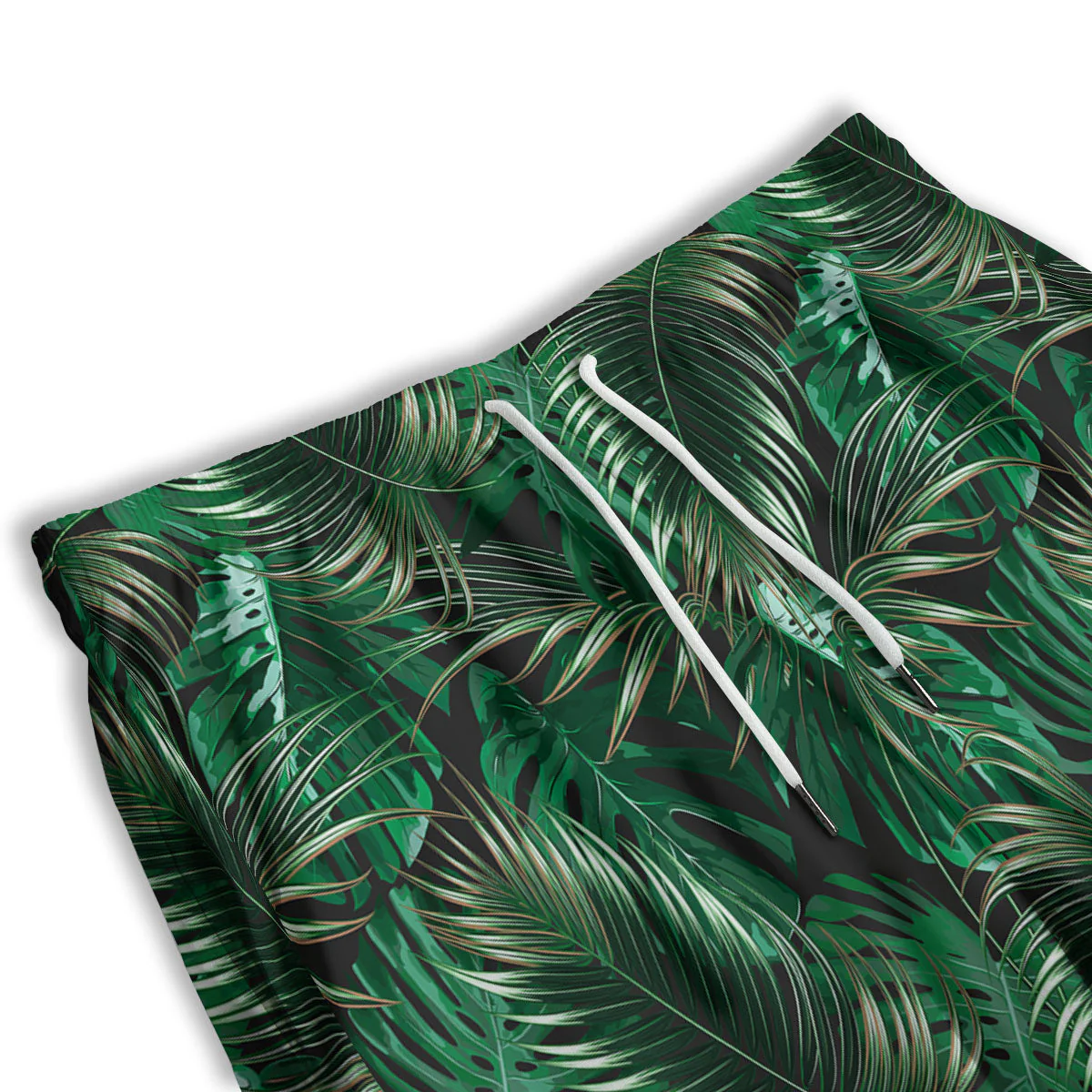 Tropical Palm Tree Print Pattern Men's Athletic Shorts - Image 3