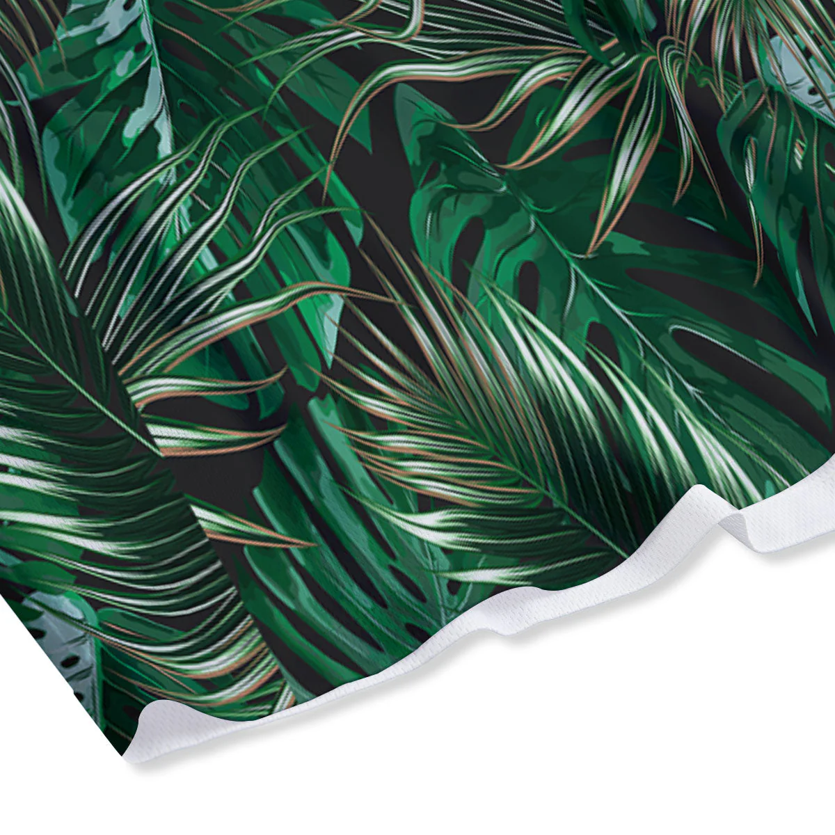 Tropical Palm Tree Print Pattern Mesh Shorts - Image 4
