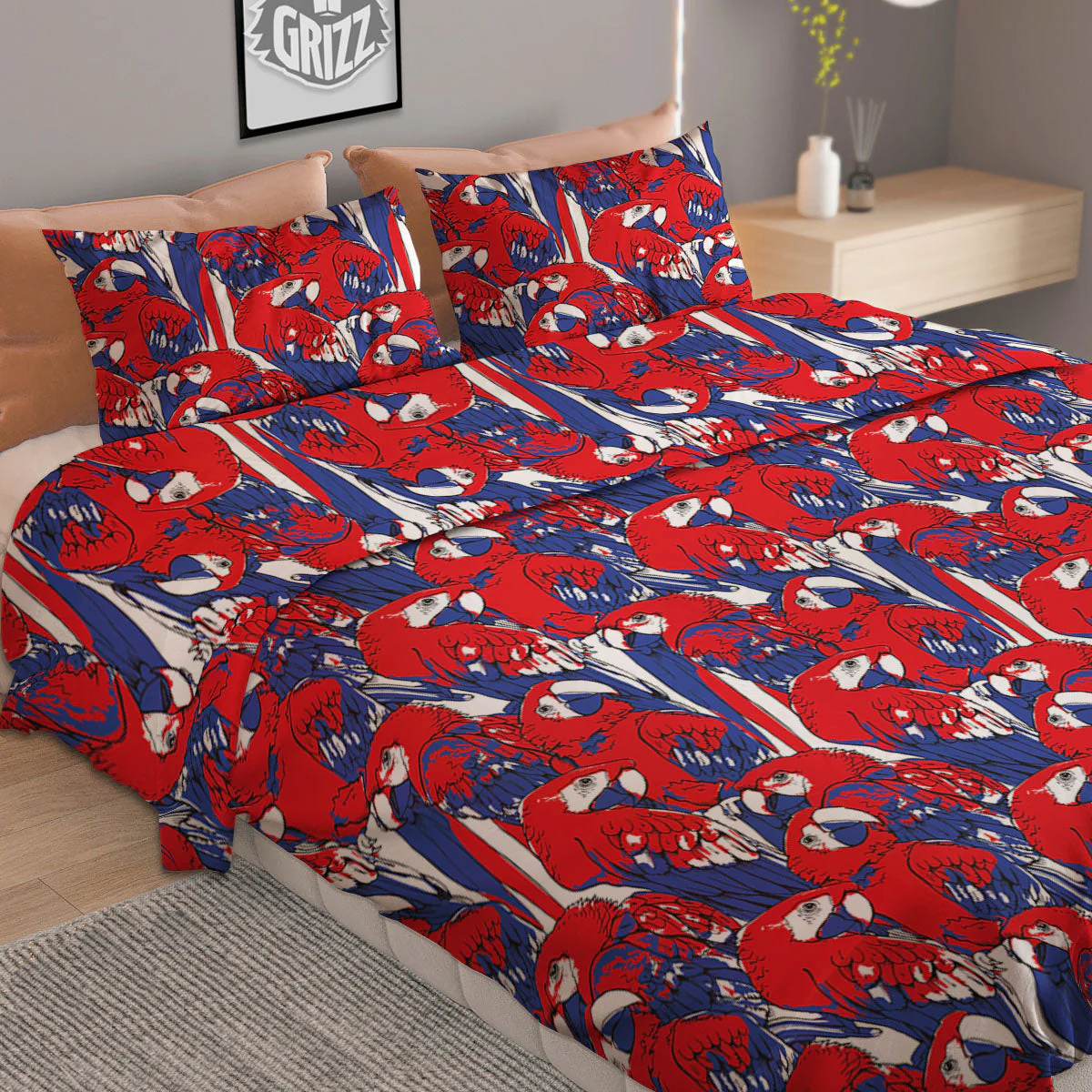Tropical Parrot Print Pattern Duvet Cover Bedding Set - Image 2