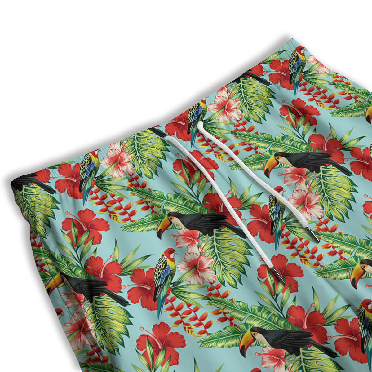 Tropical Parrot Toucan Print Pattern Men's Athletic Shorts - Image 3